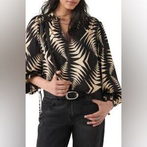 NWOT ba&sh Nemona Balloon Sleeve Blouse, size 10
